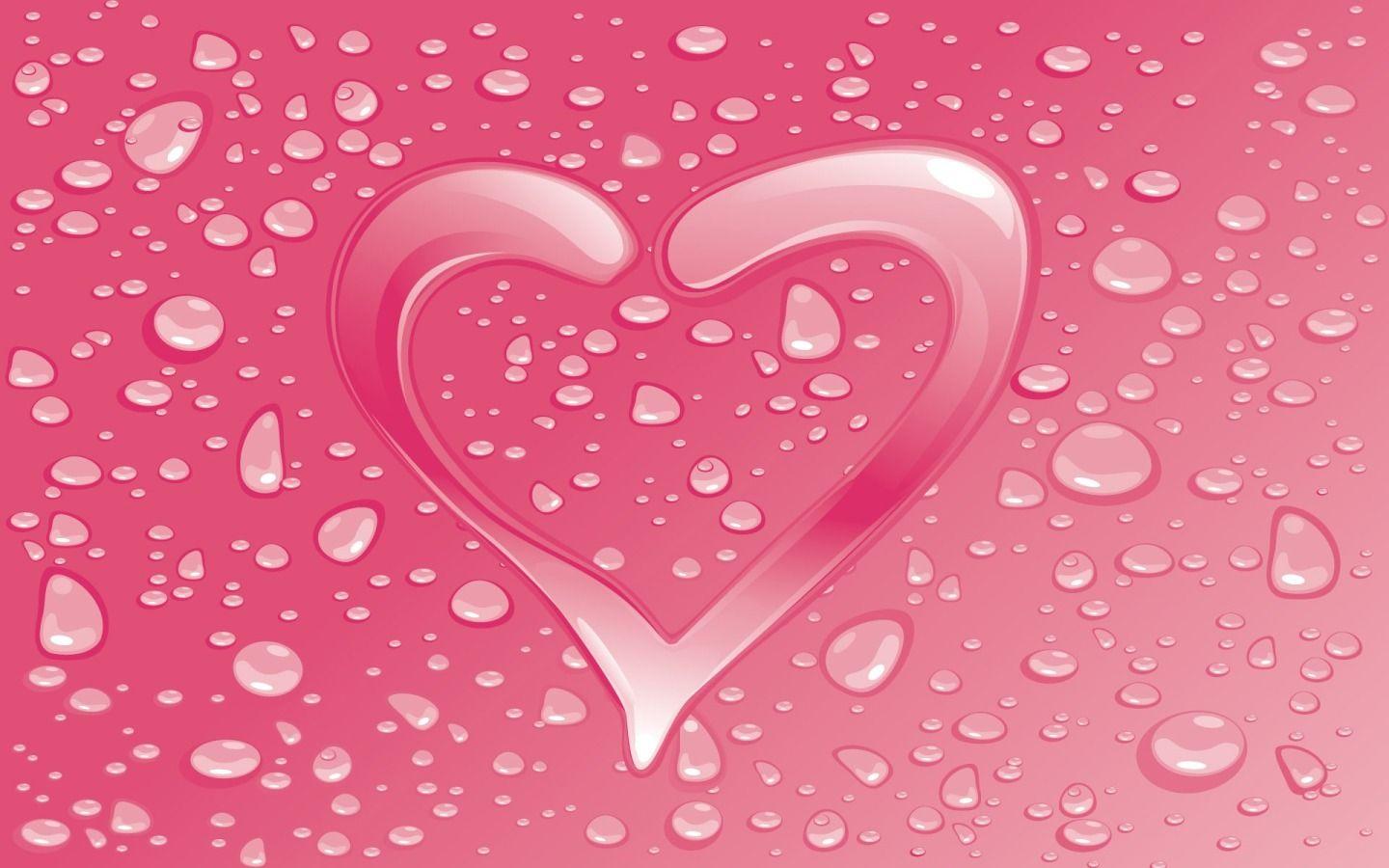 Love Pink Heart Wallpapers