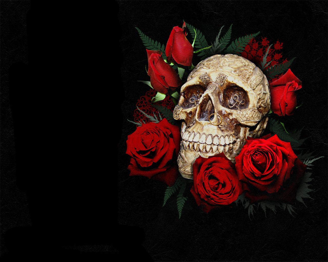 Love Skull And Roses Wallpapers