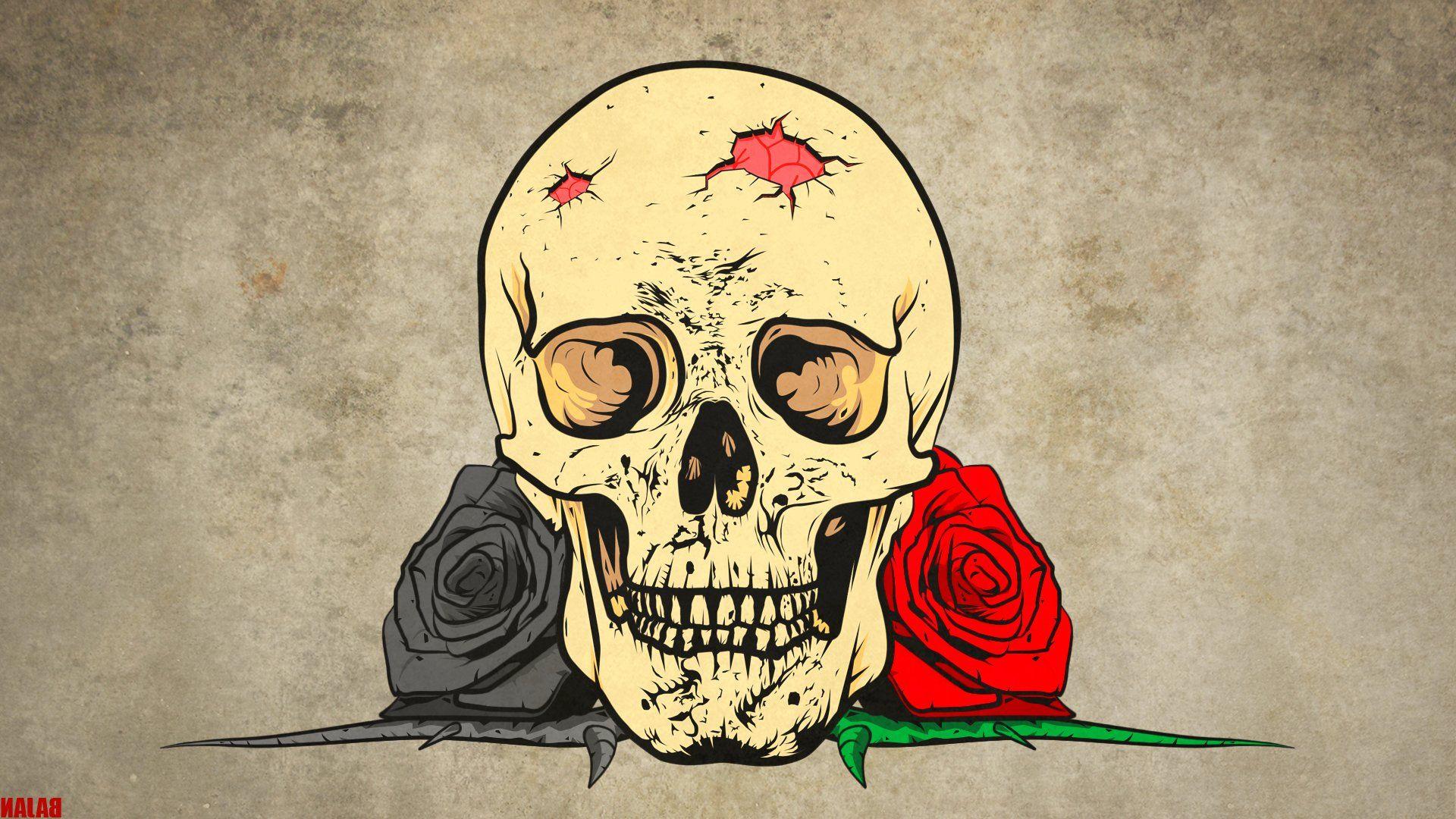 Love Skull And Roses Wallpapers