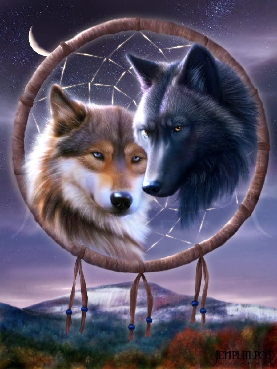 Love Wolf Couple Wallpapers