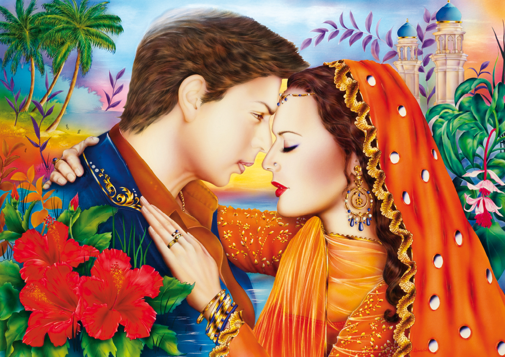 Lovers Painting Images Wallpapers