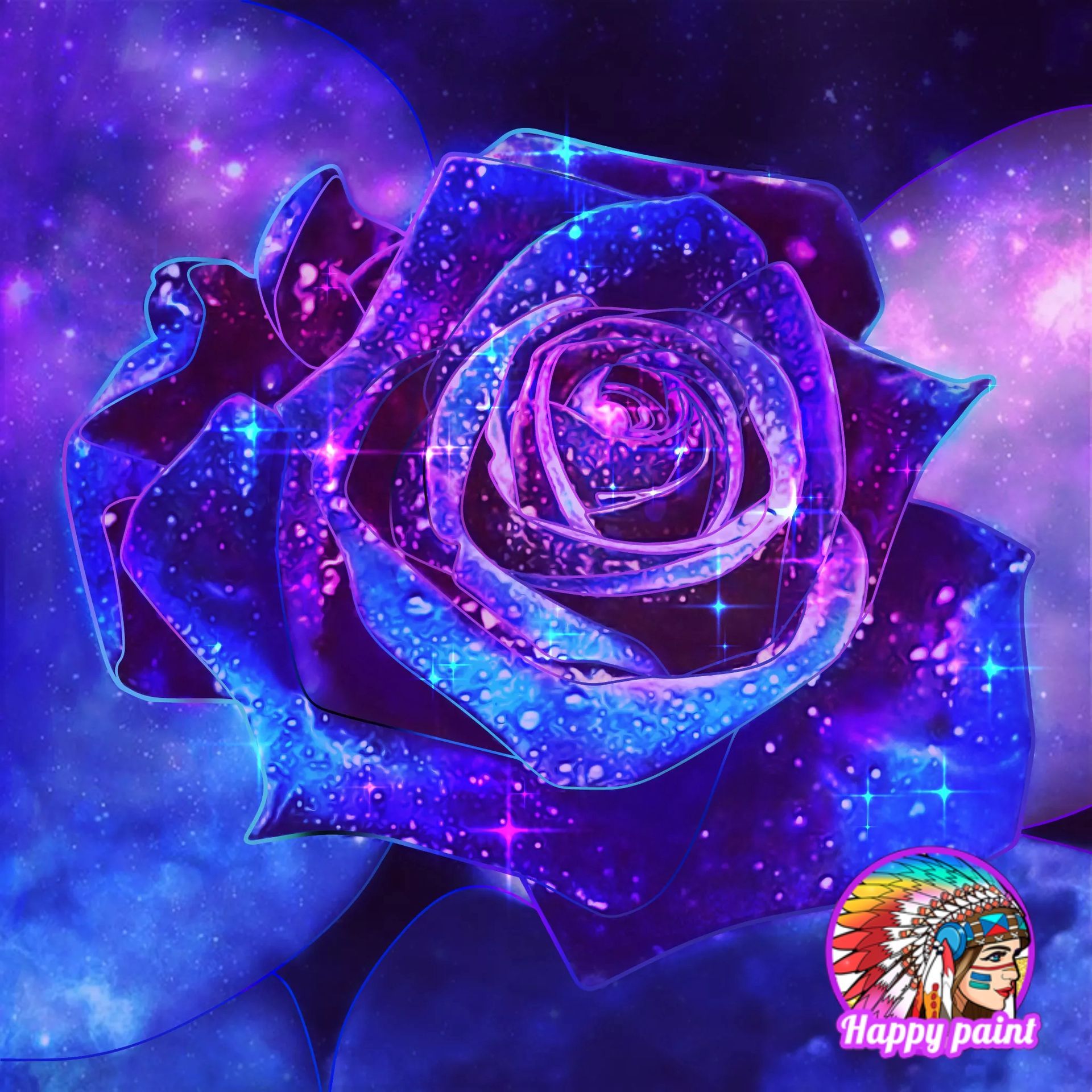 Neon Galaxy Flower Wallpapers