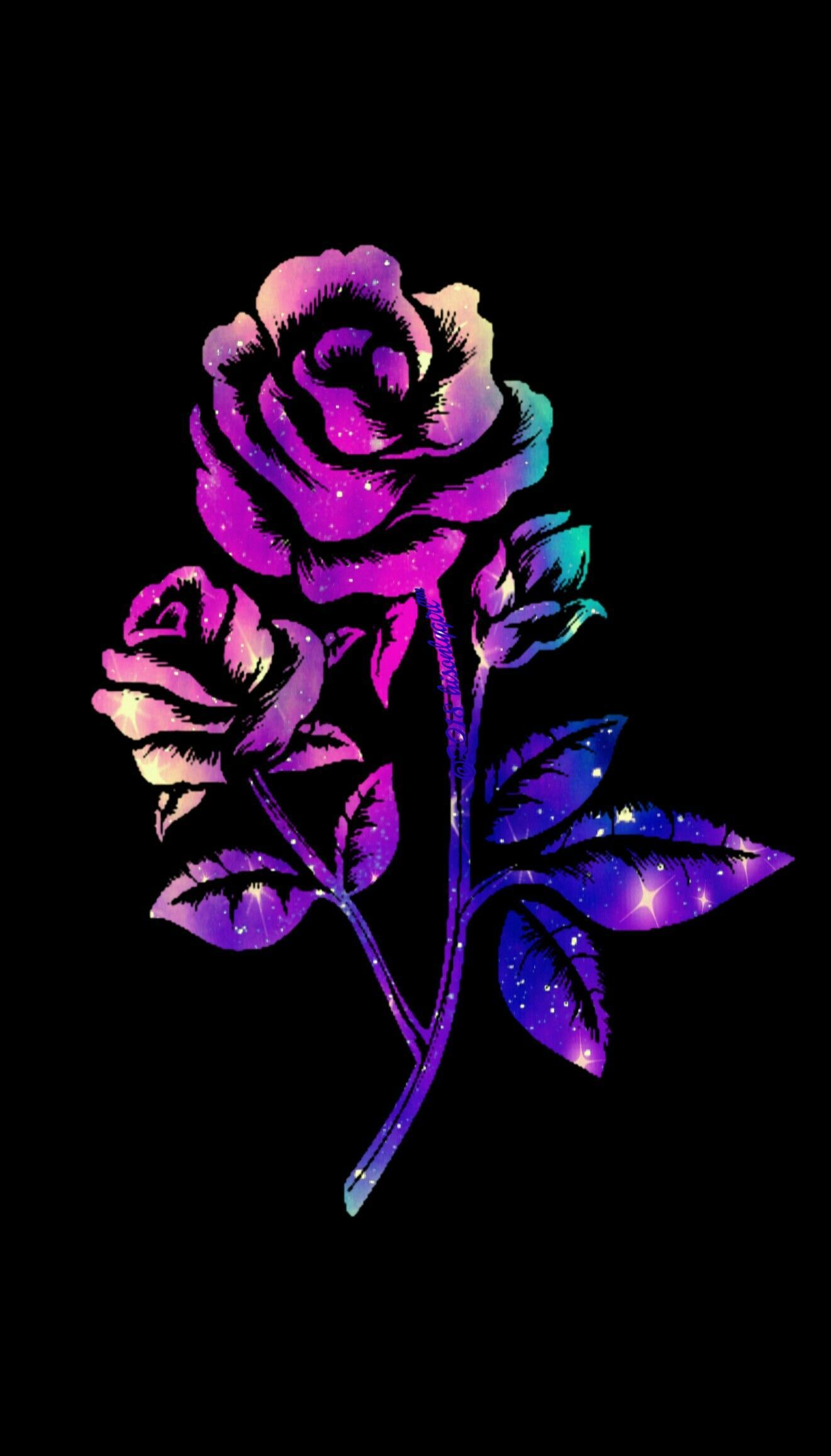 Neon Galaxy Flower Wallpapers