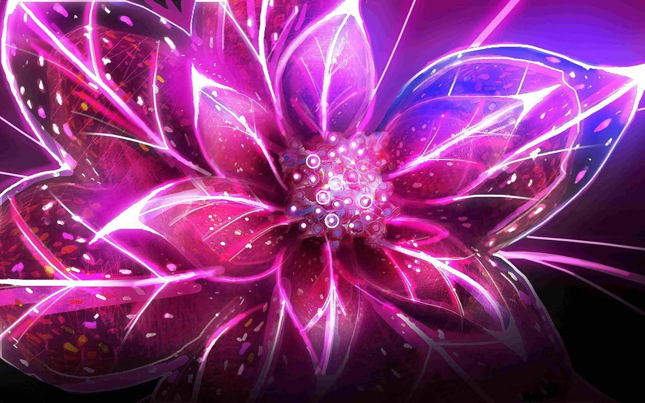 Neon Galaxy Flower Wallpapers