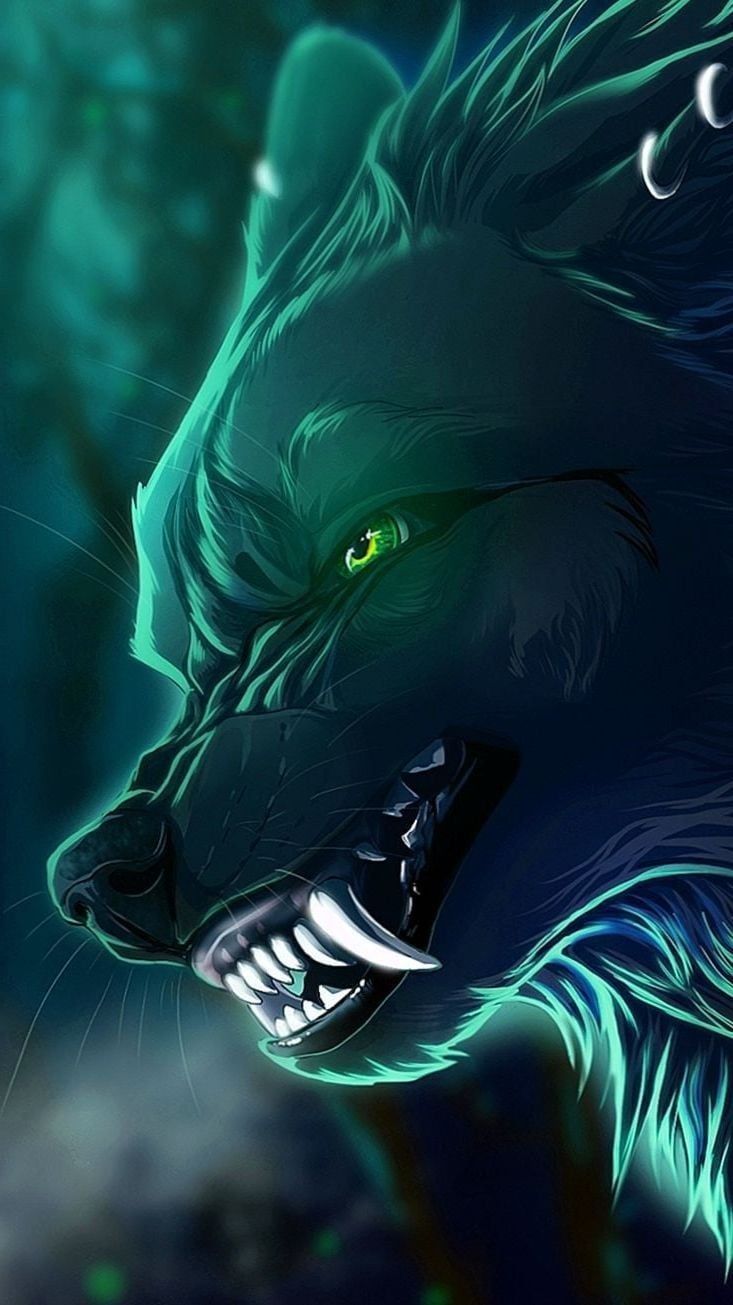 Neon Green Wolf Wallpapers