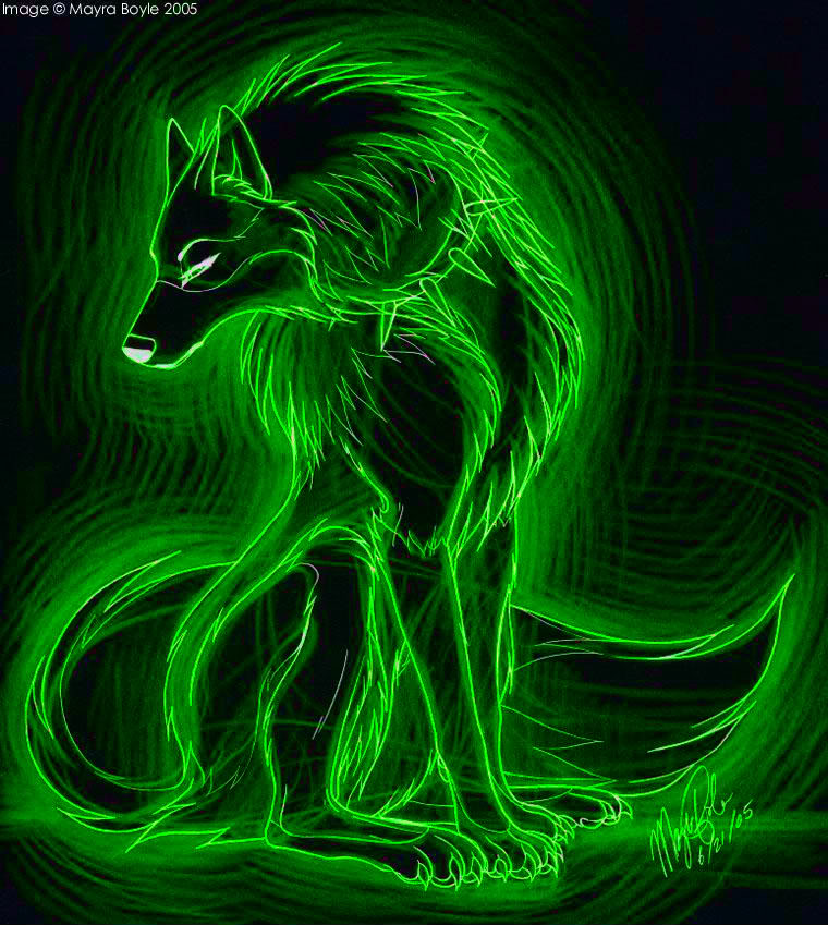 Neon Green Wolf Wallpapers