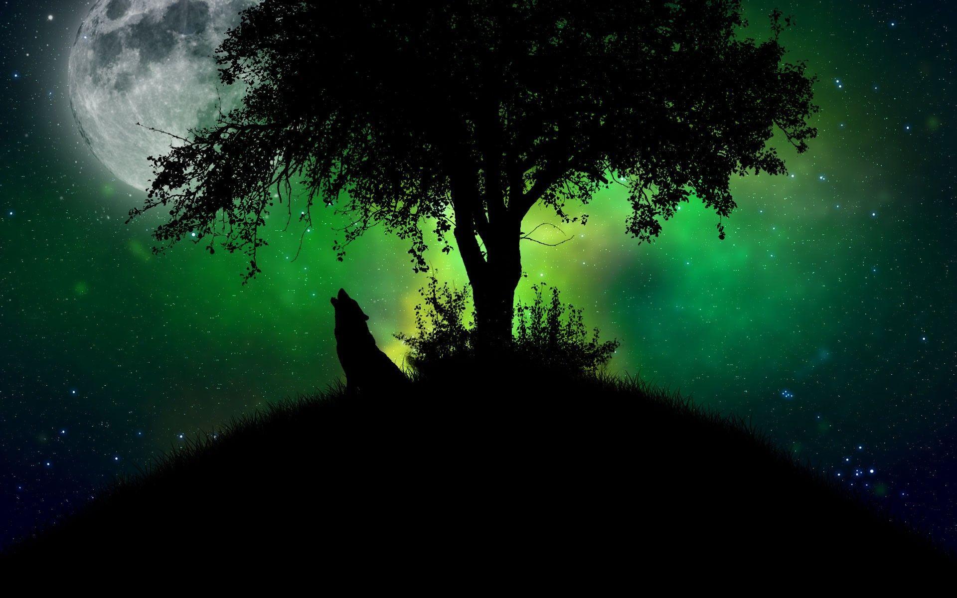 Neon Green Wolf Wallpapers