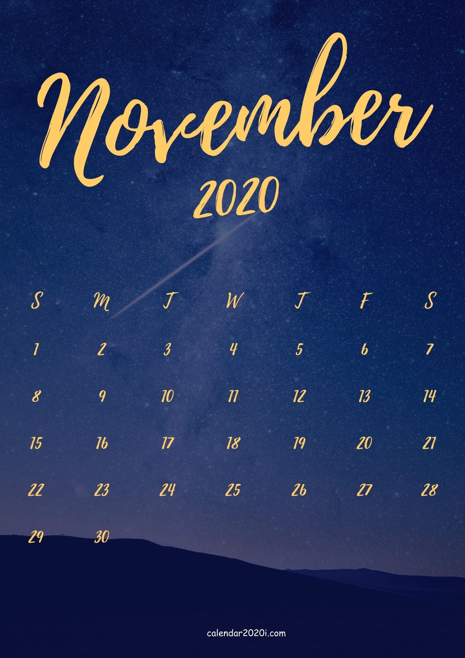 November 2020 Calendar Wallpapers