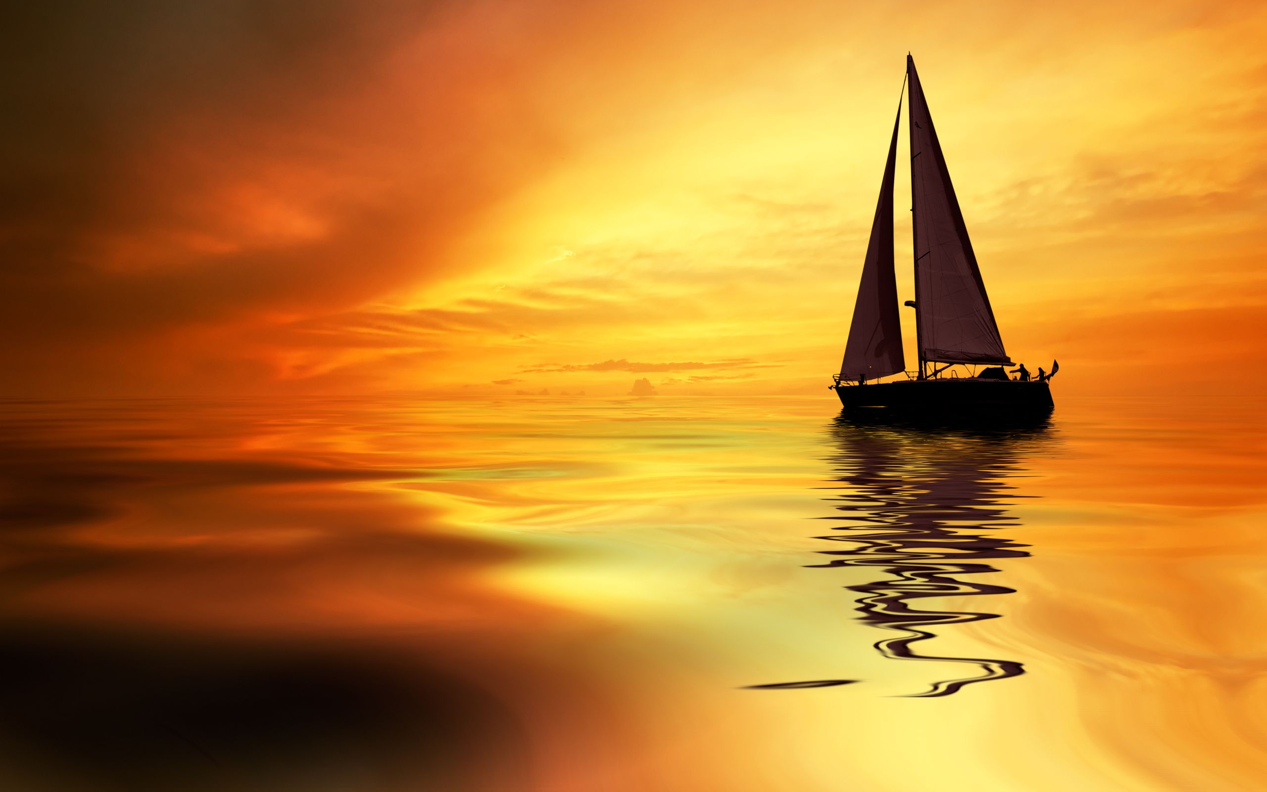 Ocean Ship Sunset Wallpapers