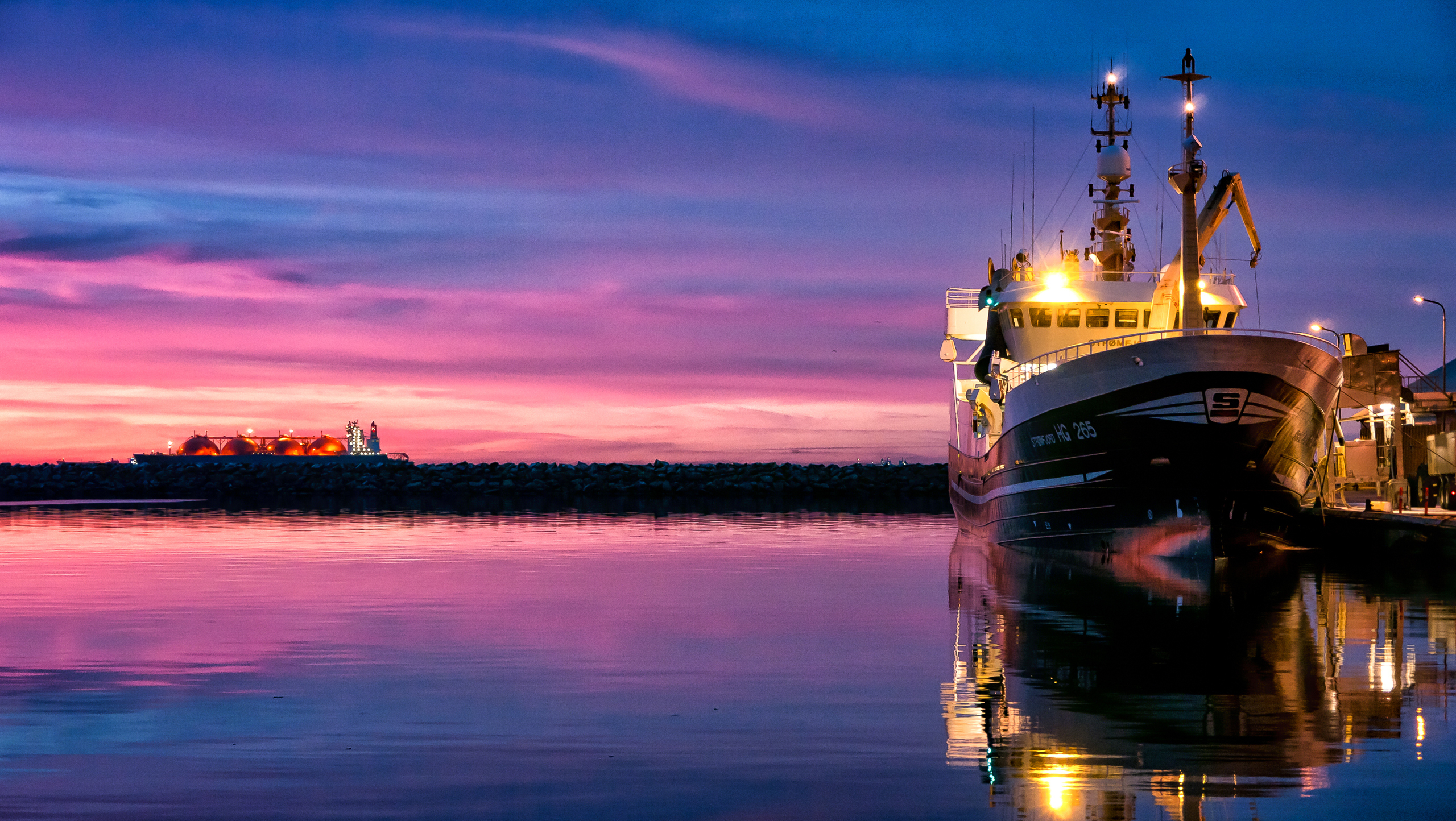 Ocean Ship Sunset Wallpapers