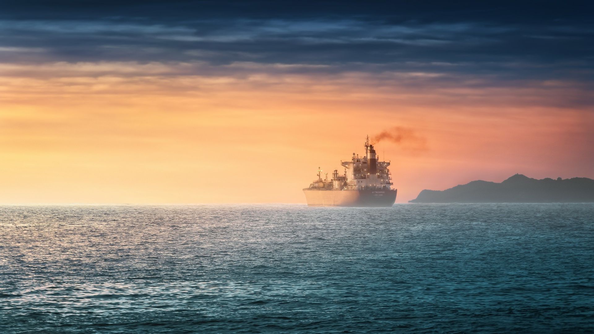 Ocean Ship Sunset Wallpapers