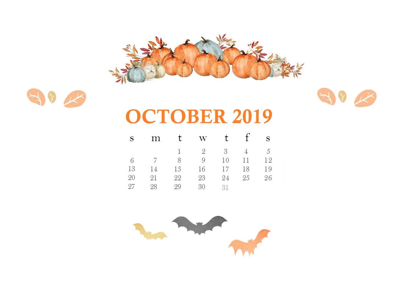 October 2019 Calendar Wallpapers