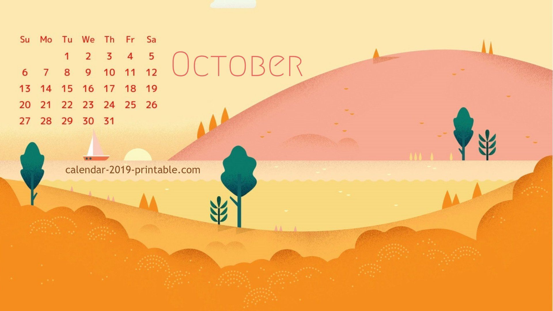 October 2019 Calendar Wallpapers