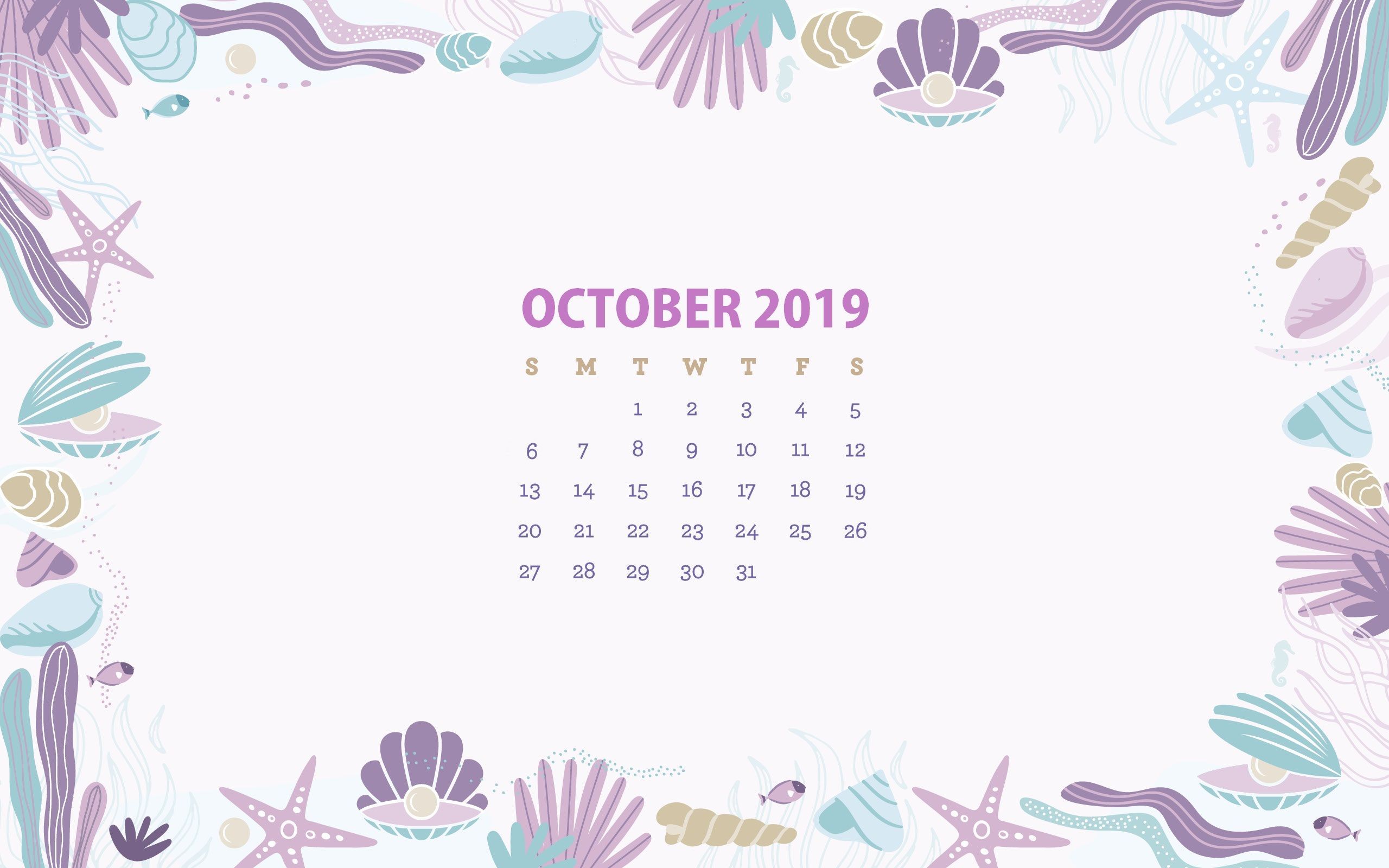 October 2019 Calendar Wallpapers