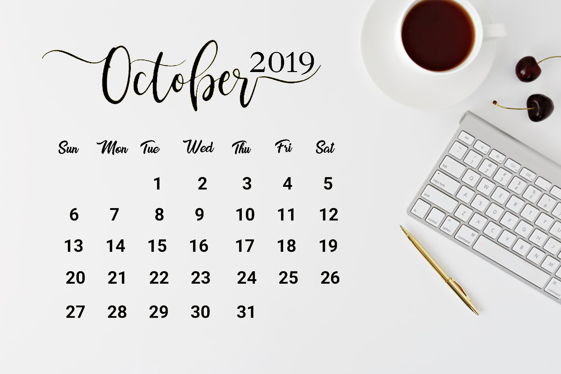 October 2019 Calendar Wallpapers