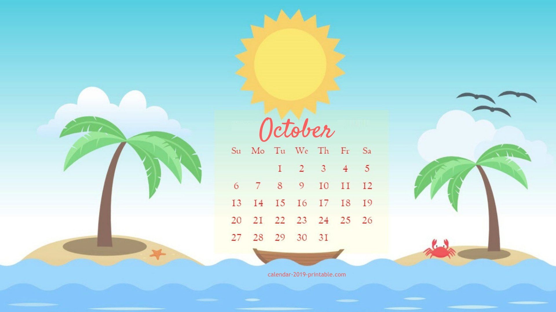 October 2019 Calendar Wallpapers