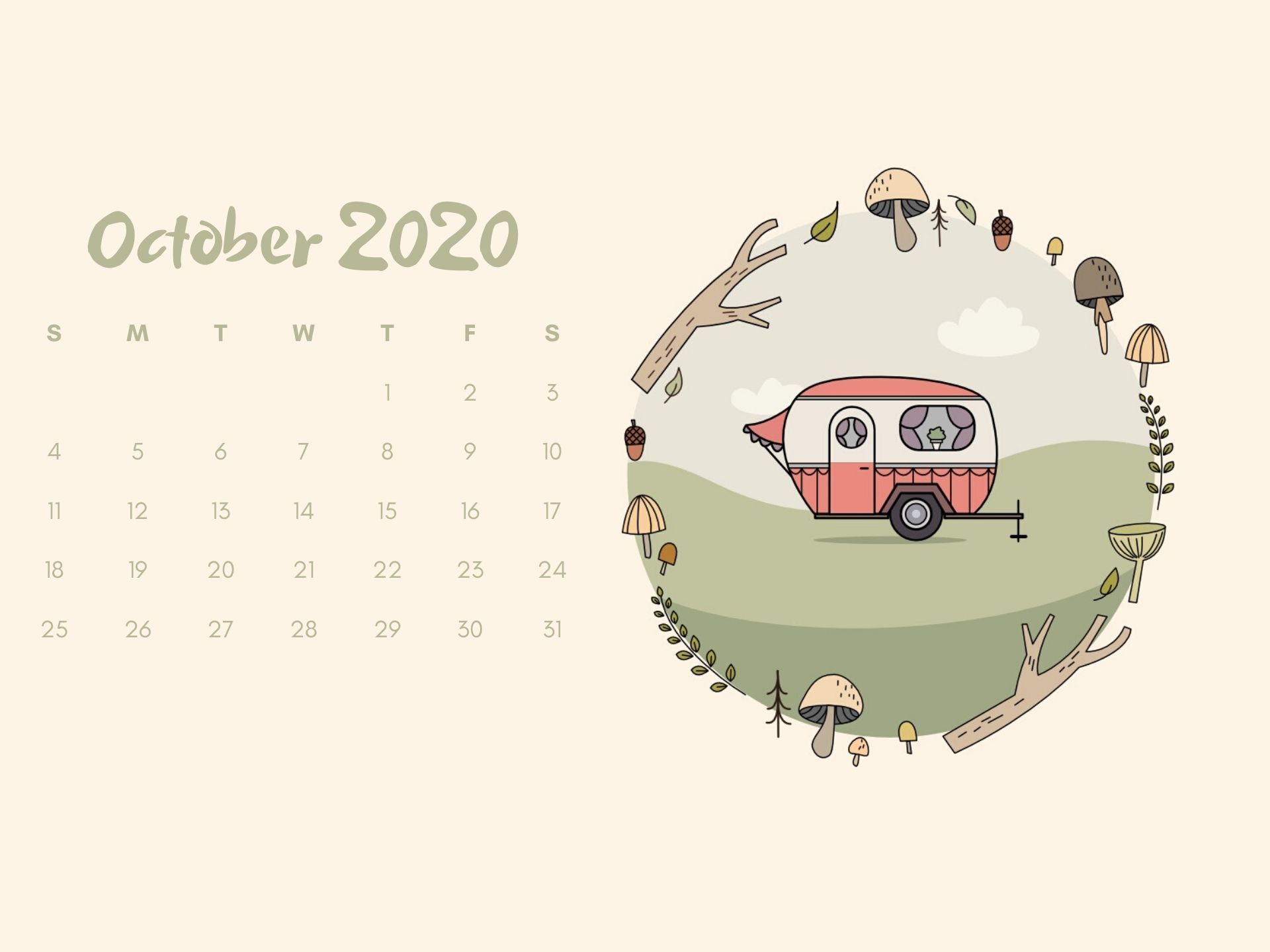 October 2020 Calendar Wallpapers