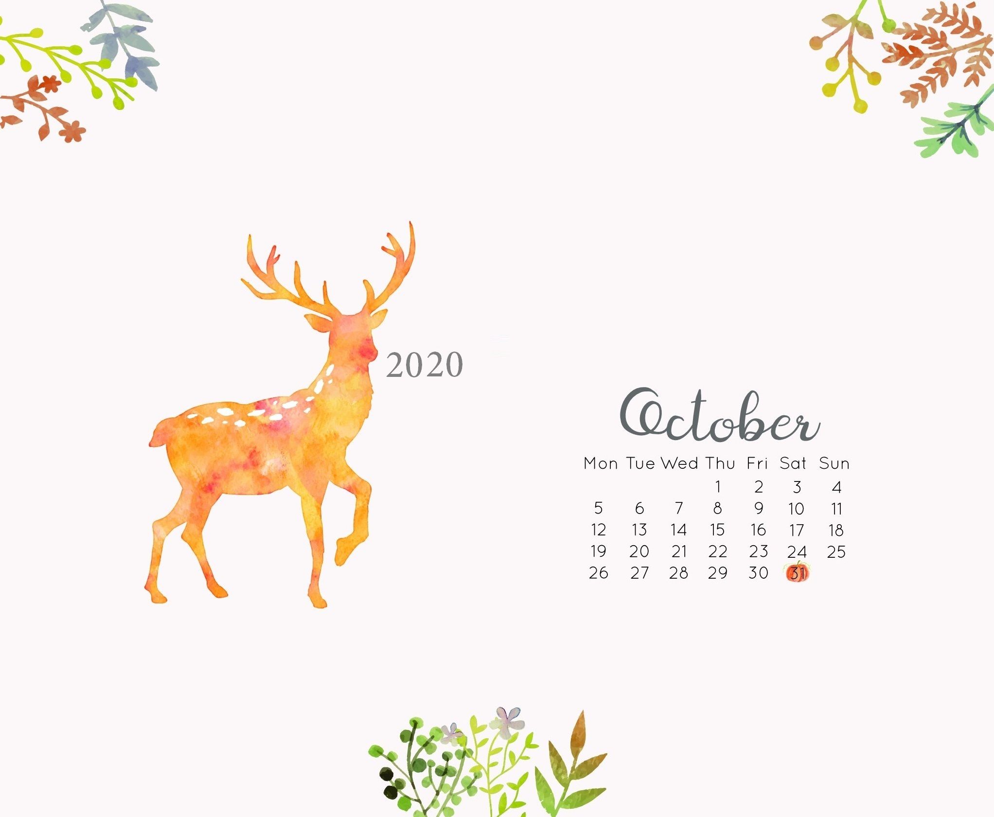 October 2020 Calendar Wallpapers