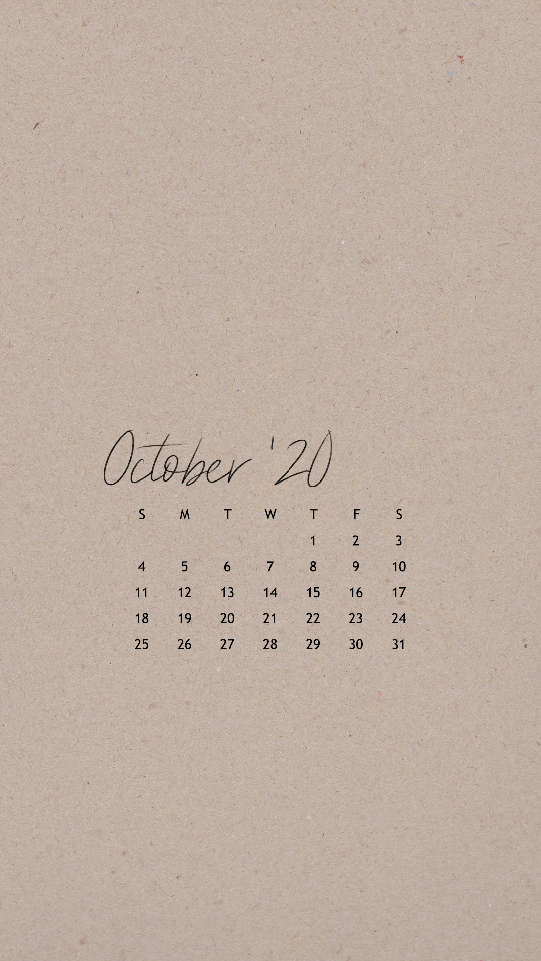 October 2020 Calendar Wallpapers