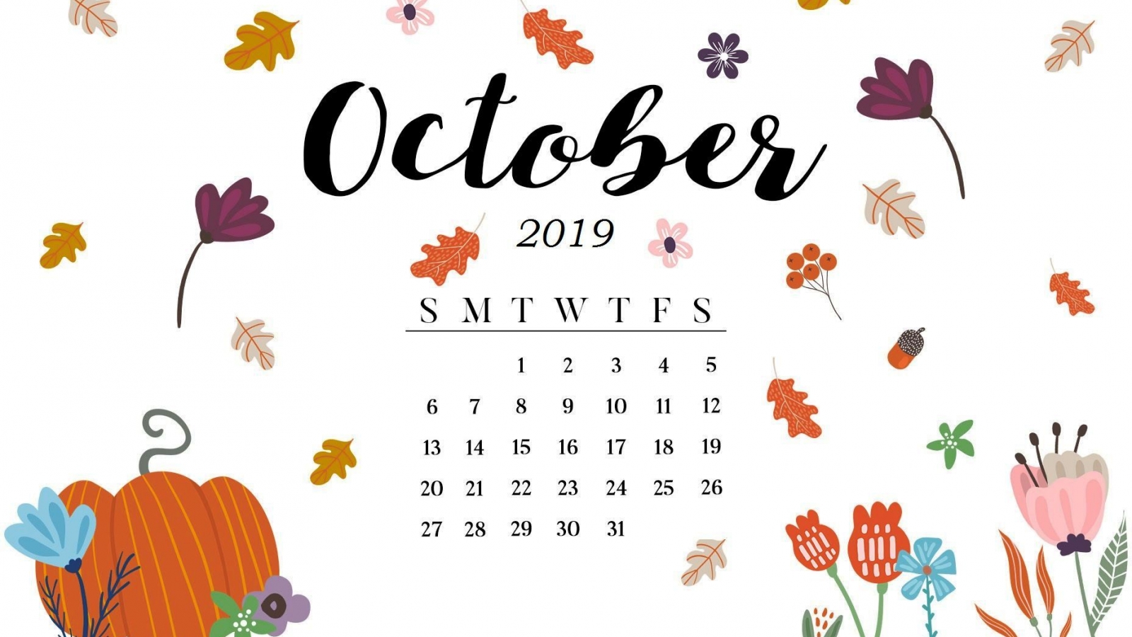 October 2020 Calendar Wallpapers