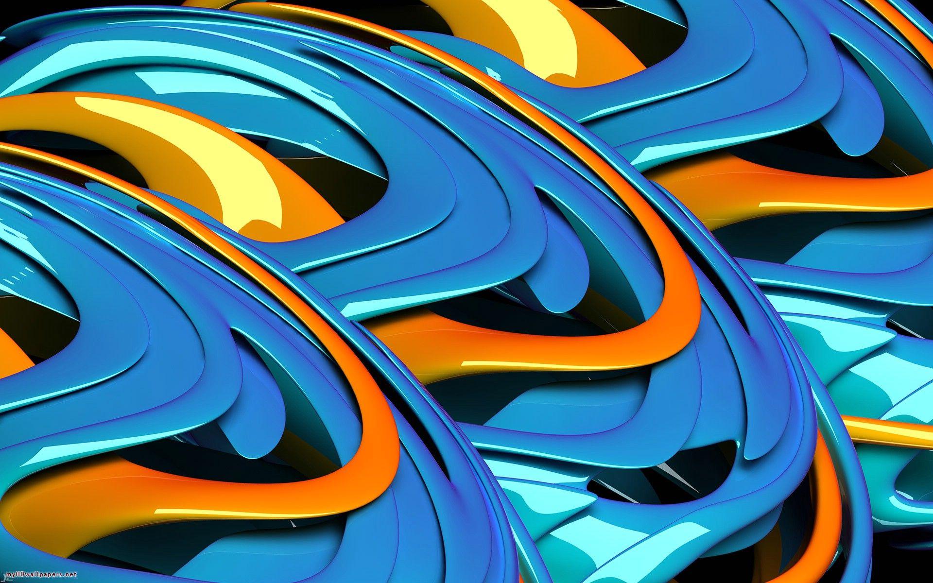 Orange And Blue Design Wallpapers