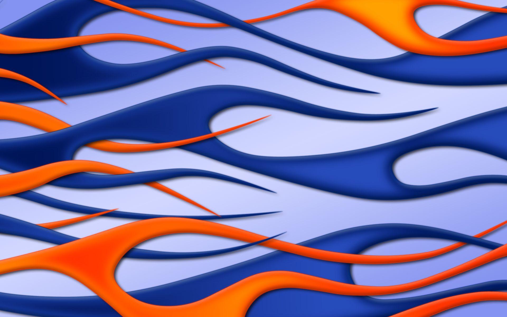 Orange And Blue Design Wallpapers