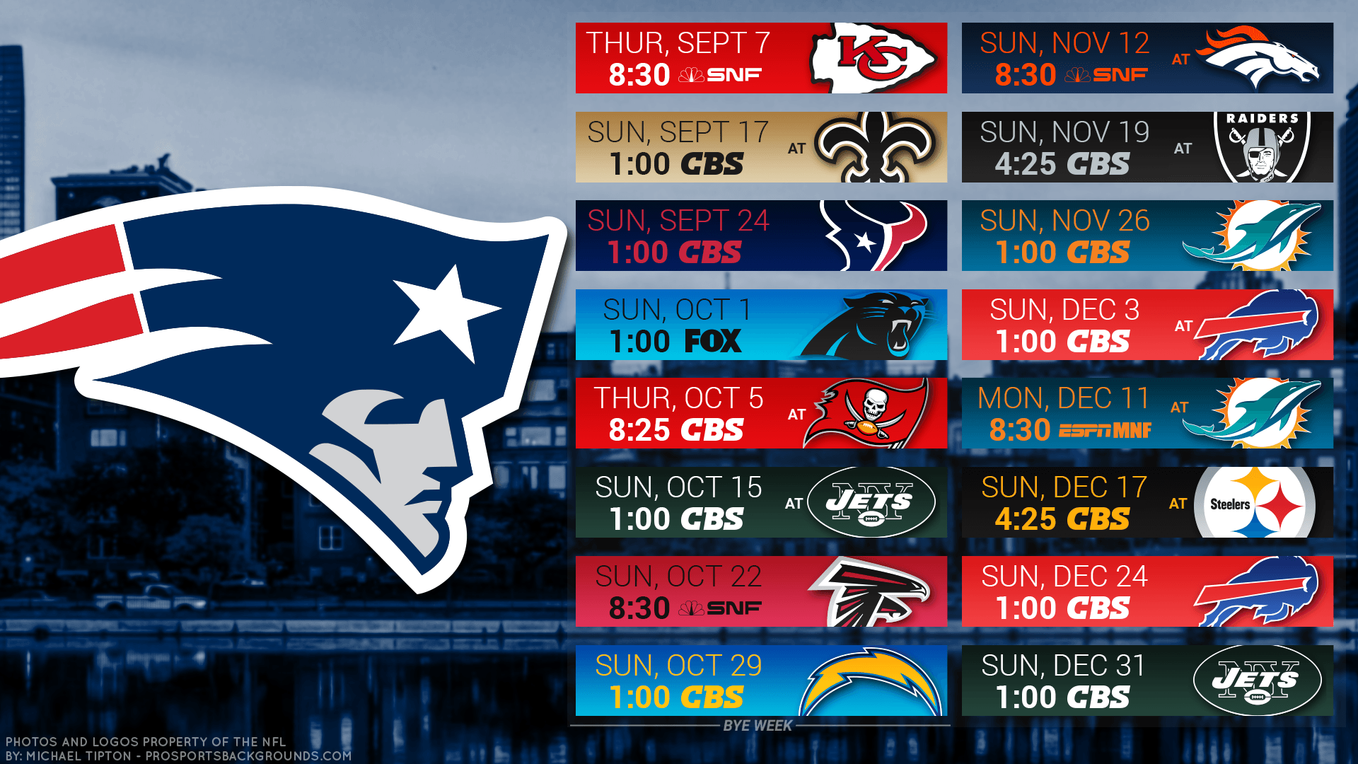 Patriots 2018 Schedule Wallpapers