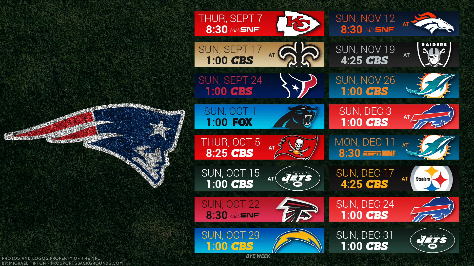 Patriots 2018 Schedule Wallpapers