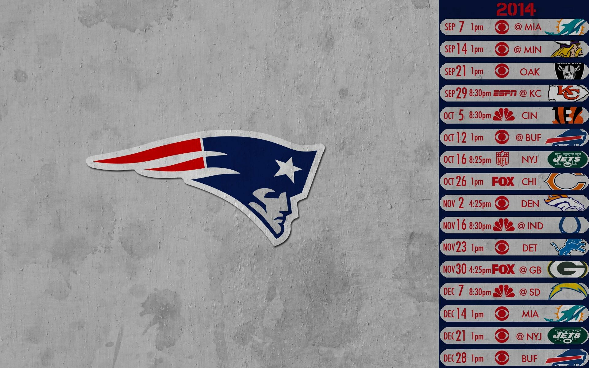 Patriots 2018 Schedule Wallpapers