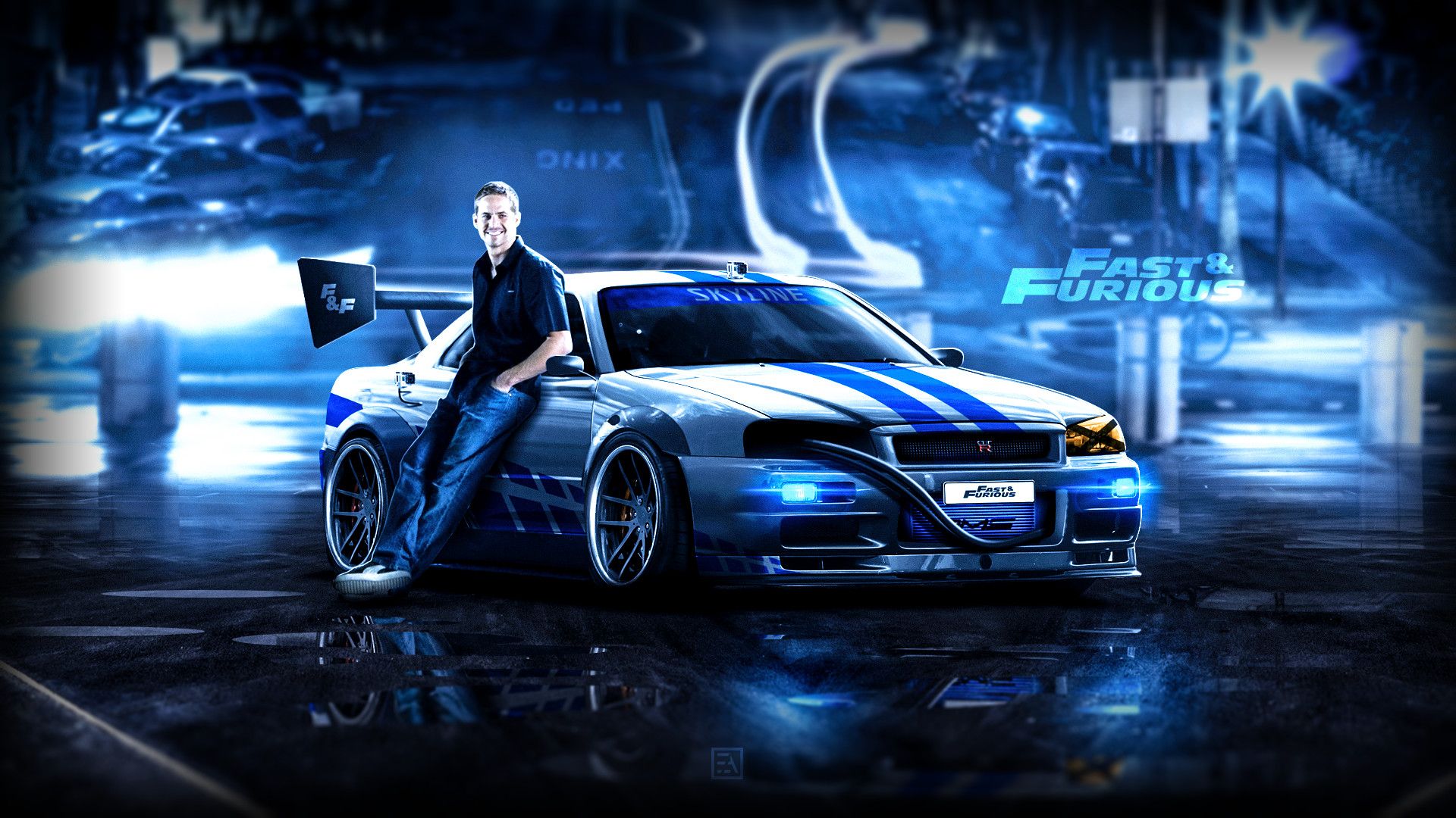 Paul Walker With Car Wallpapers