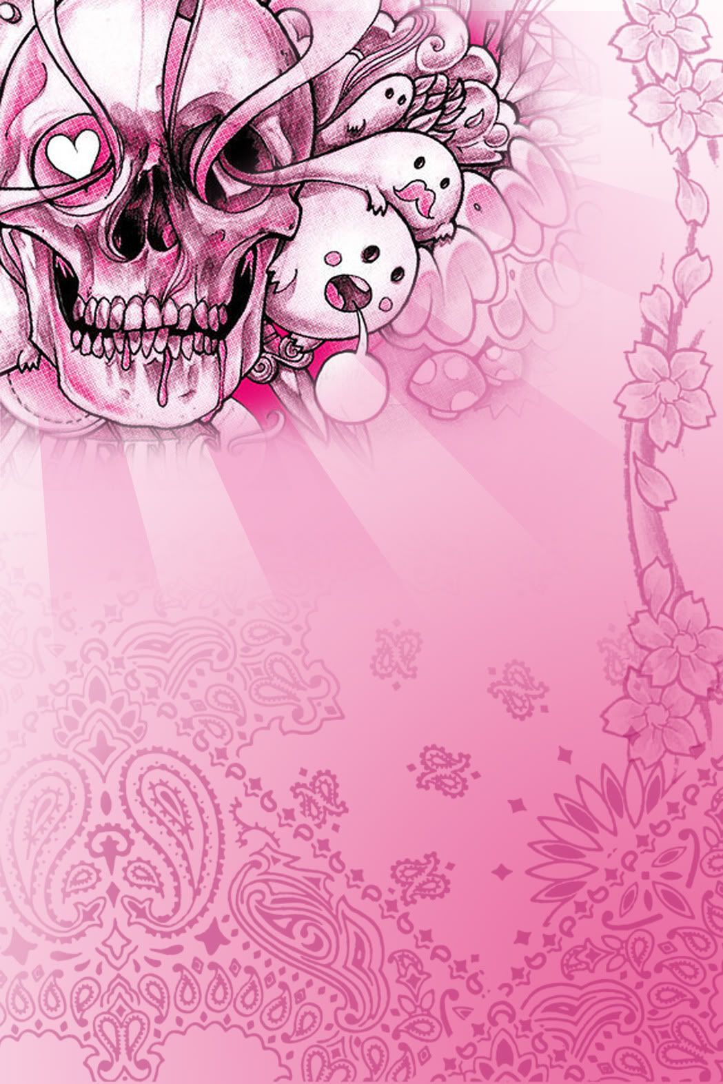 Pink And Black Skulls Wallpapers