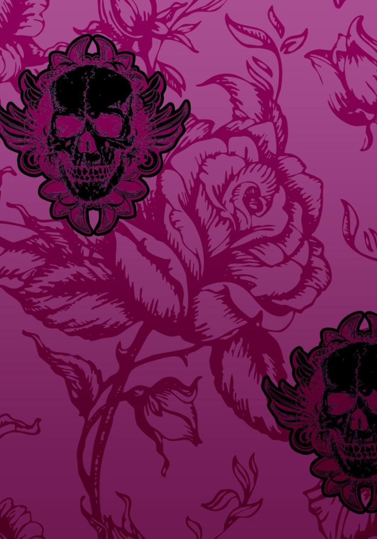 Pink And Black Skulls Wallpapers