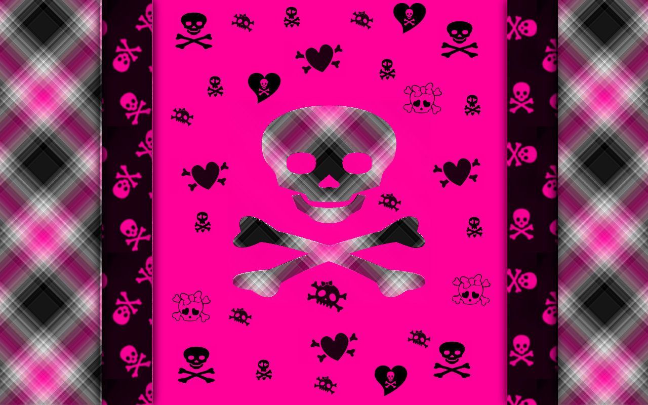 Pink And Black Skulls Wallpapers