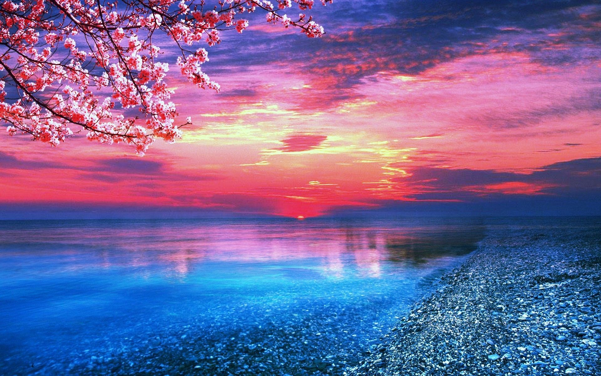 Pink And Blue Landscape Wallpapers