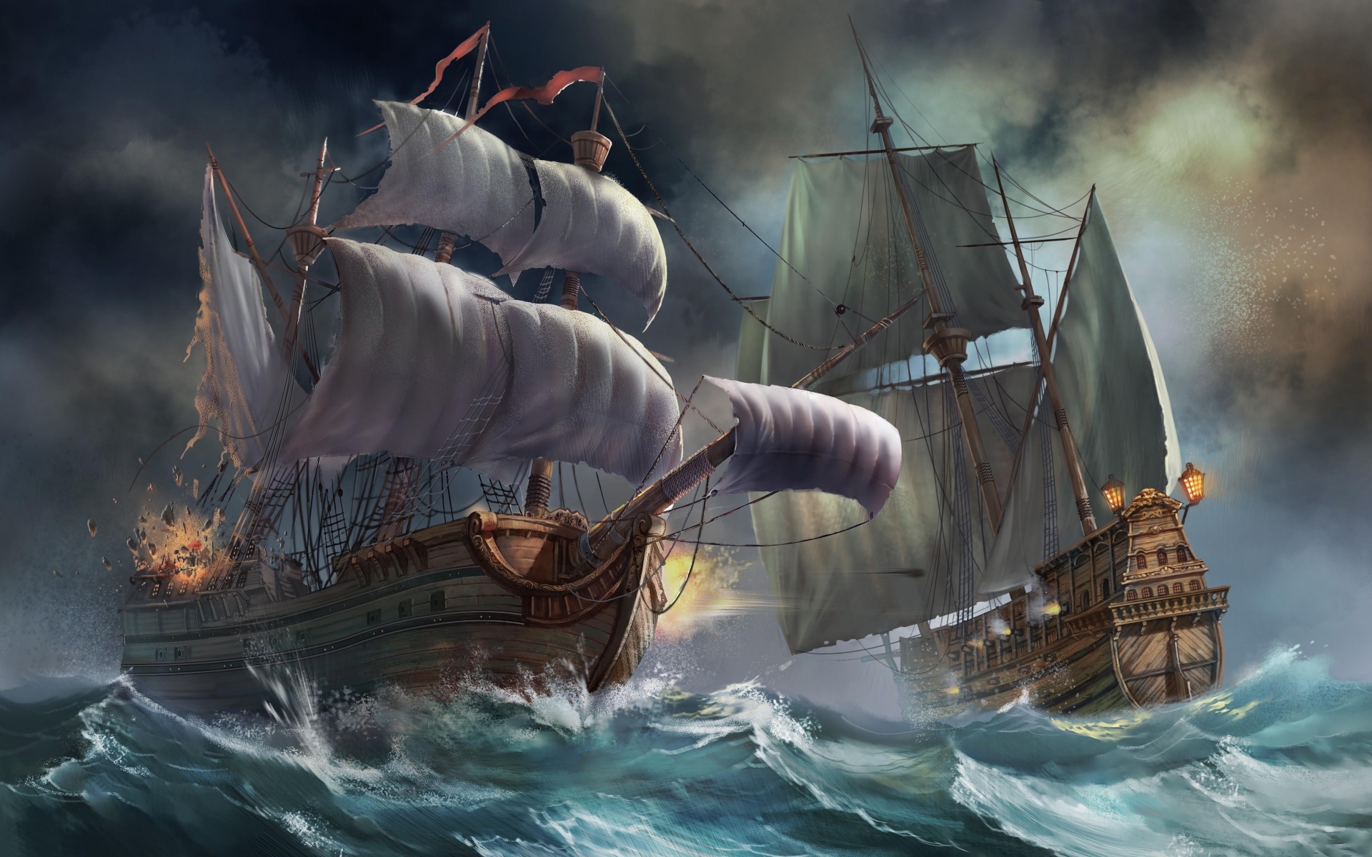 Pirate Ship Battle Wallpapers