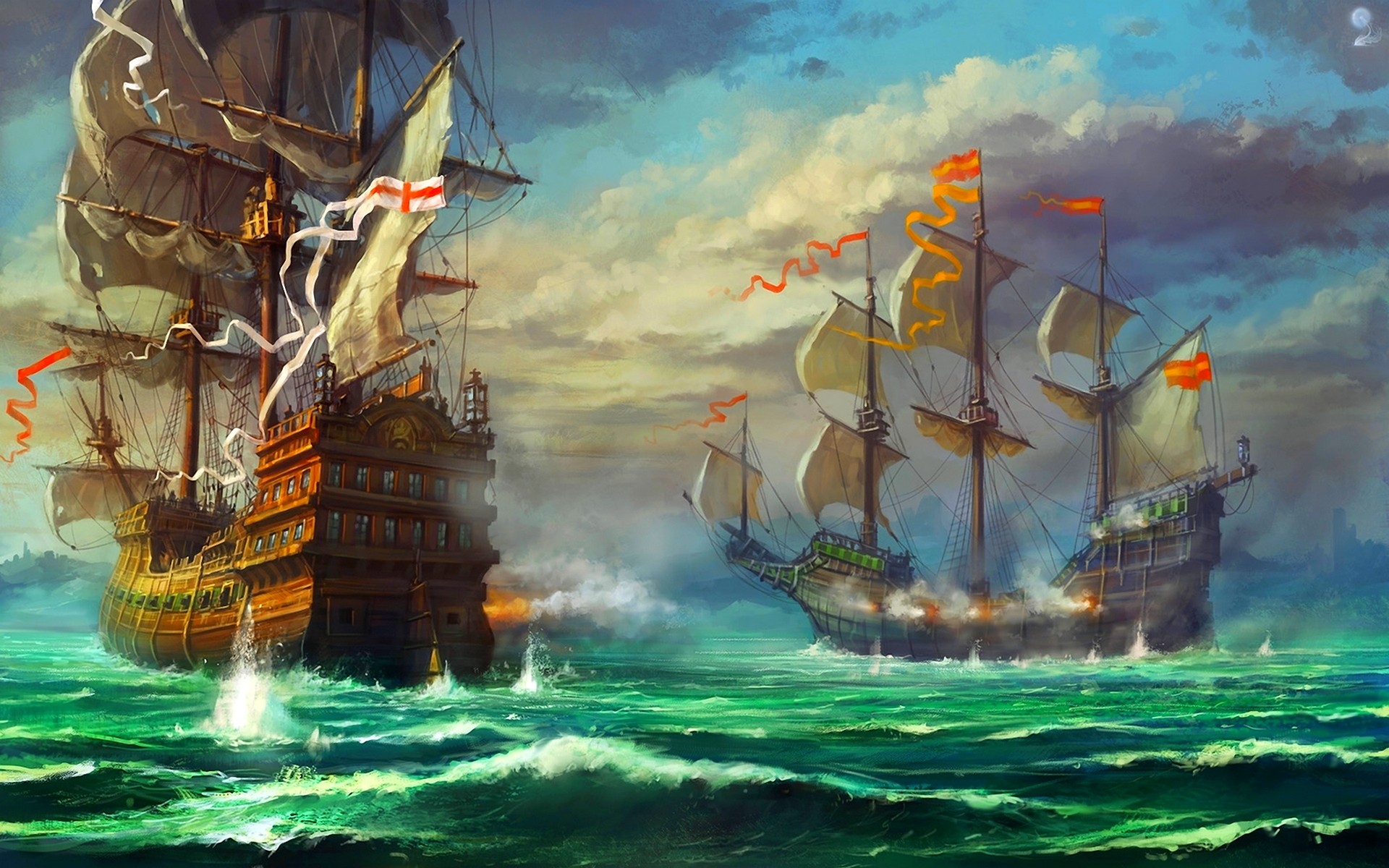 Pirate Ship Battle Wallpapers