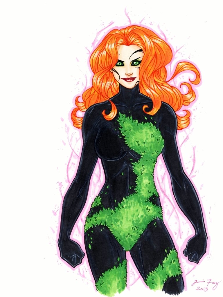 Poison Ivy Cartoon Drawing Wallpapers