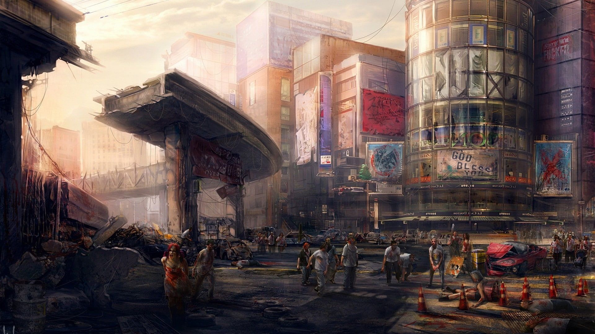 Post Apocalyptic City Zombies Wallpapers