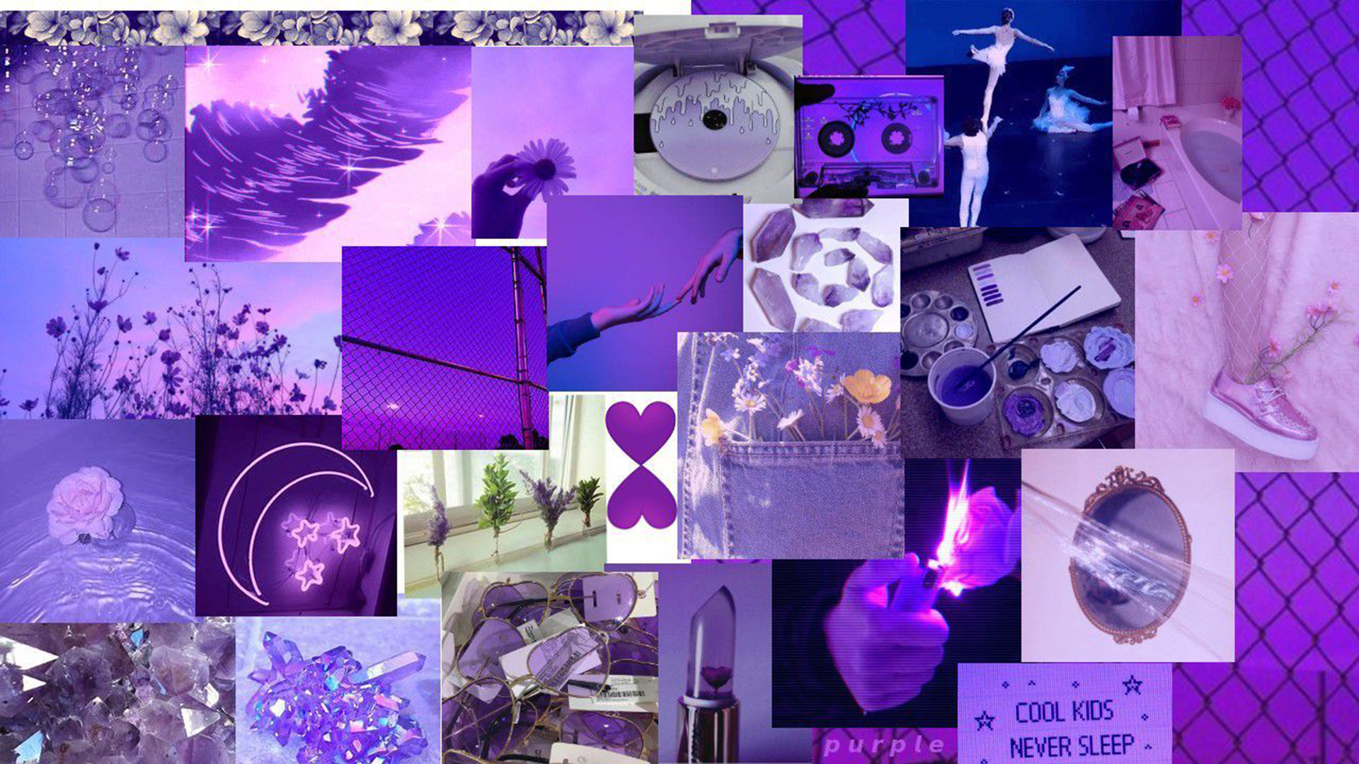 Purple Aesthetic Collage Wallpapers