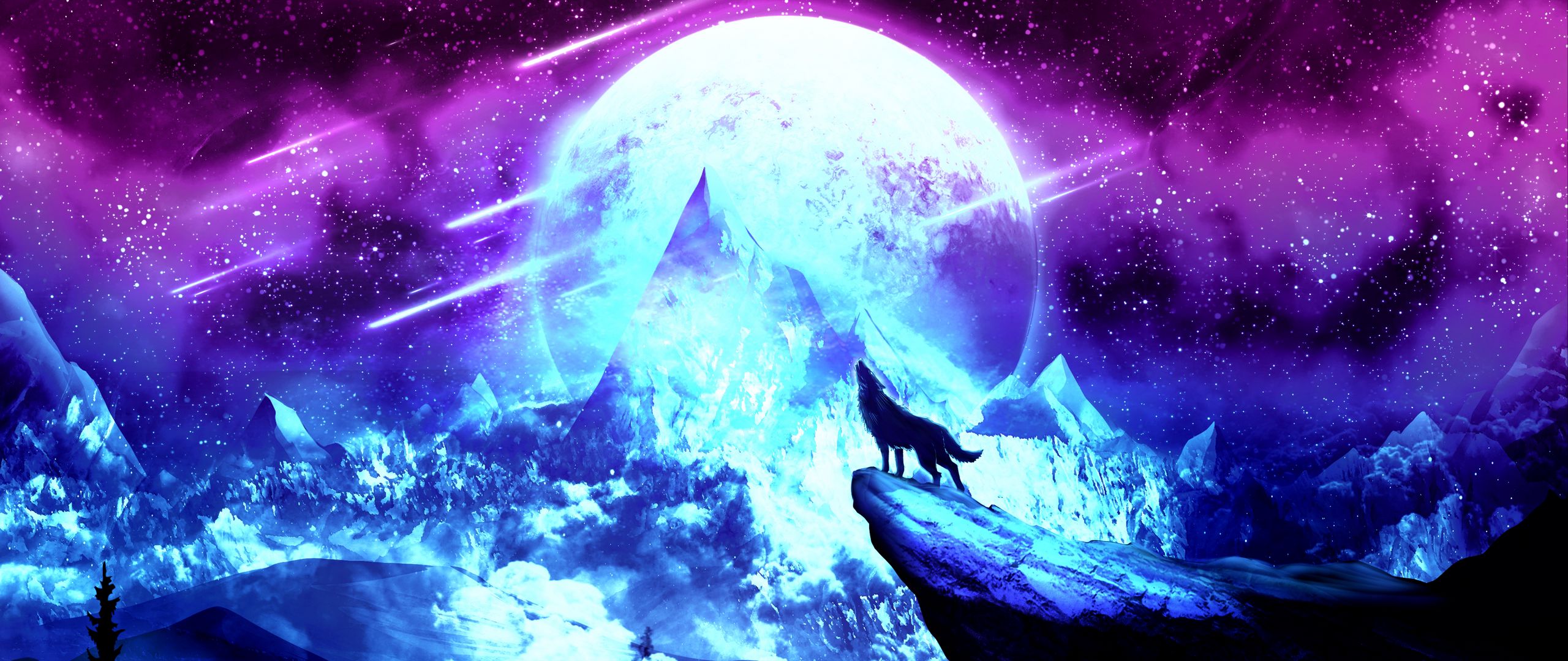 Purple Galaxy Wolf Wallpapers