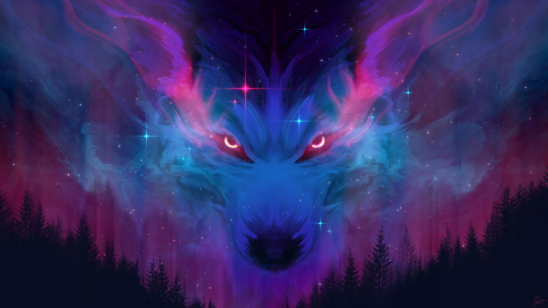 Purple Galaxy Wolf Wallpapers