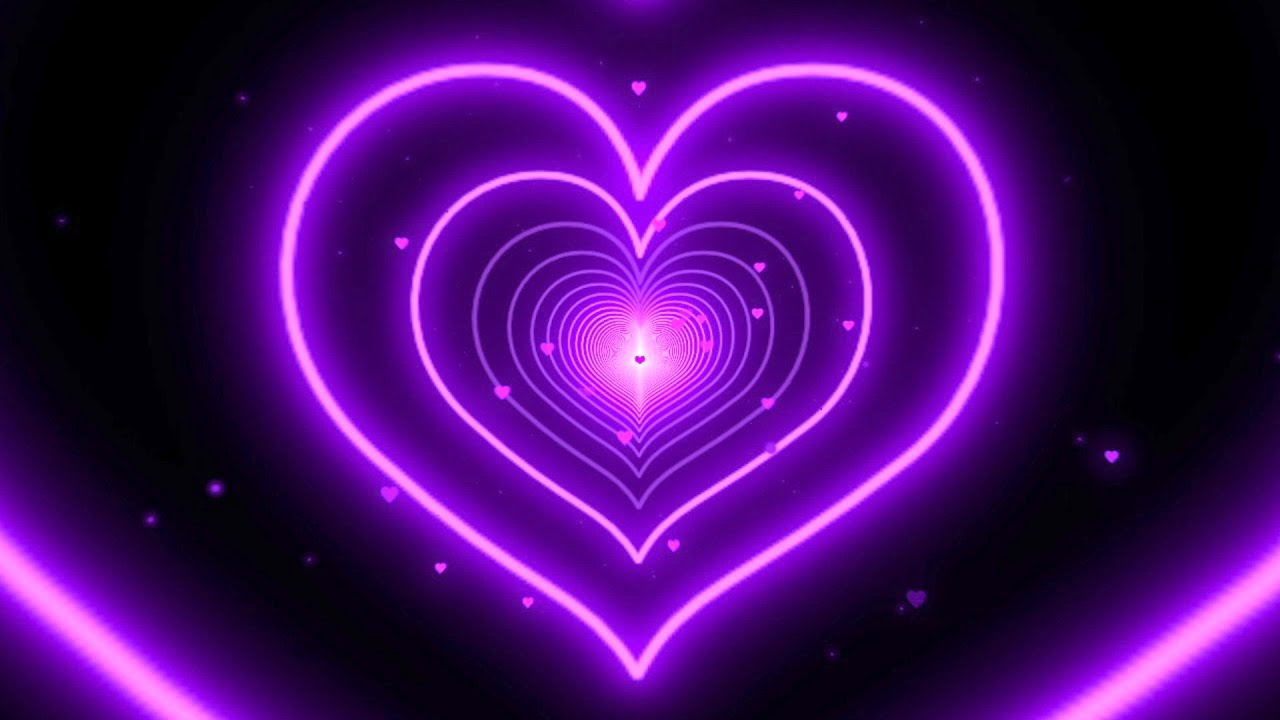 Purple Neon Heart Wallpapers