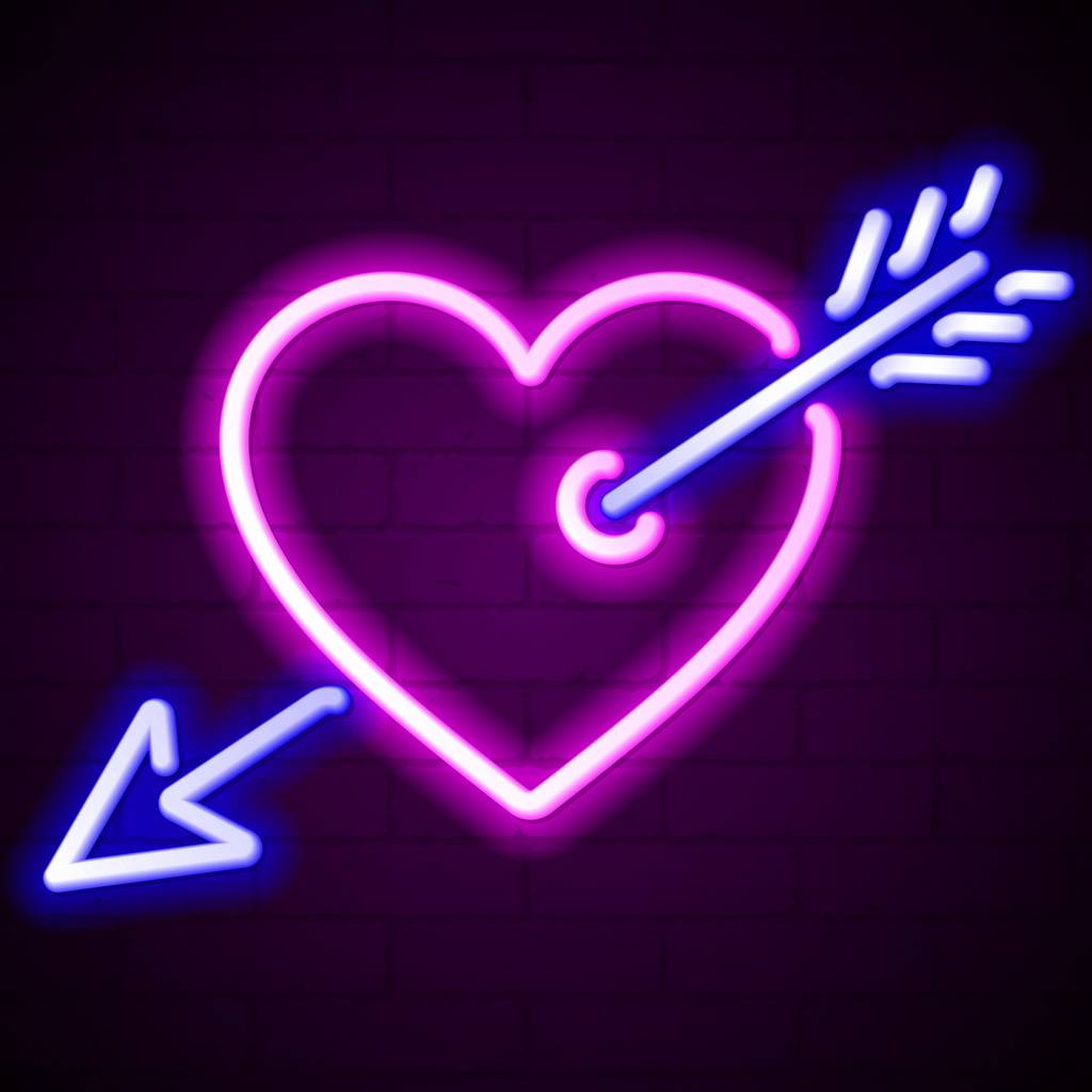 Purple Neon Heart Wallpapers