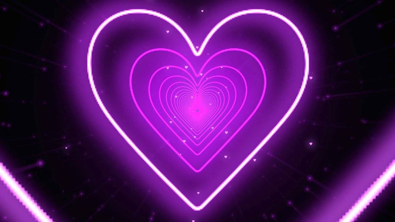 Purple Neon Heart Wallpapers