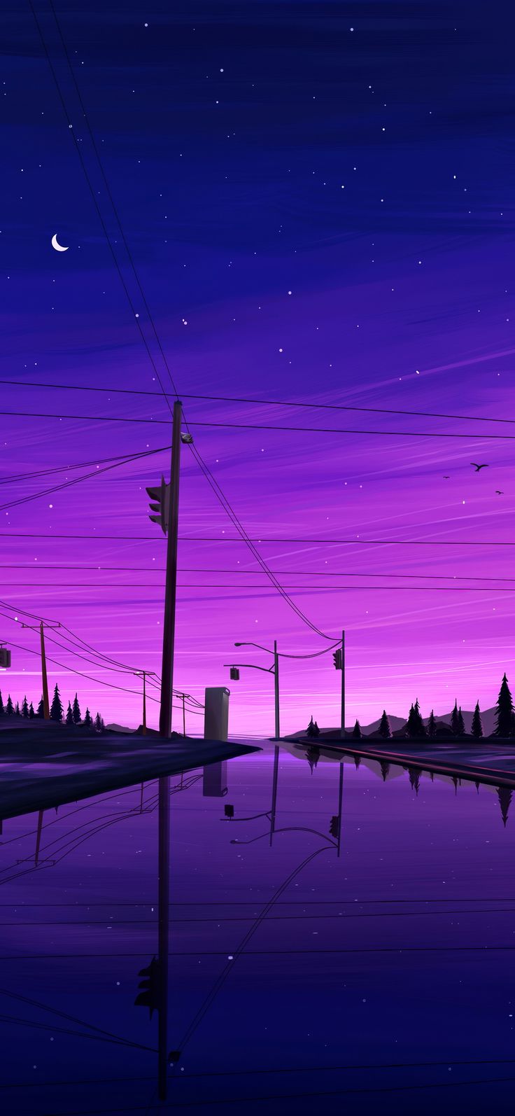 Purple Skyline Wallpapers