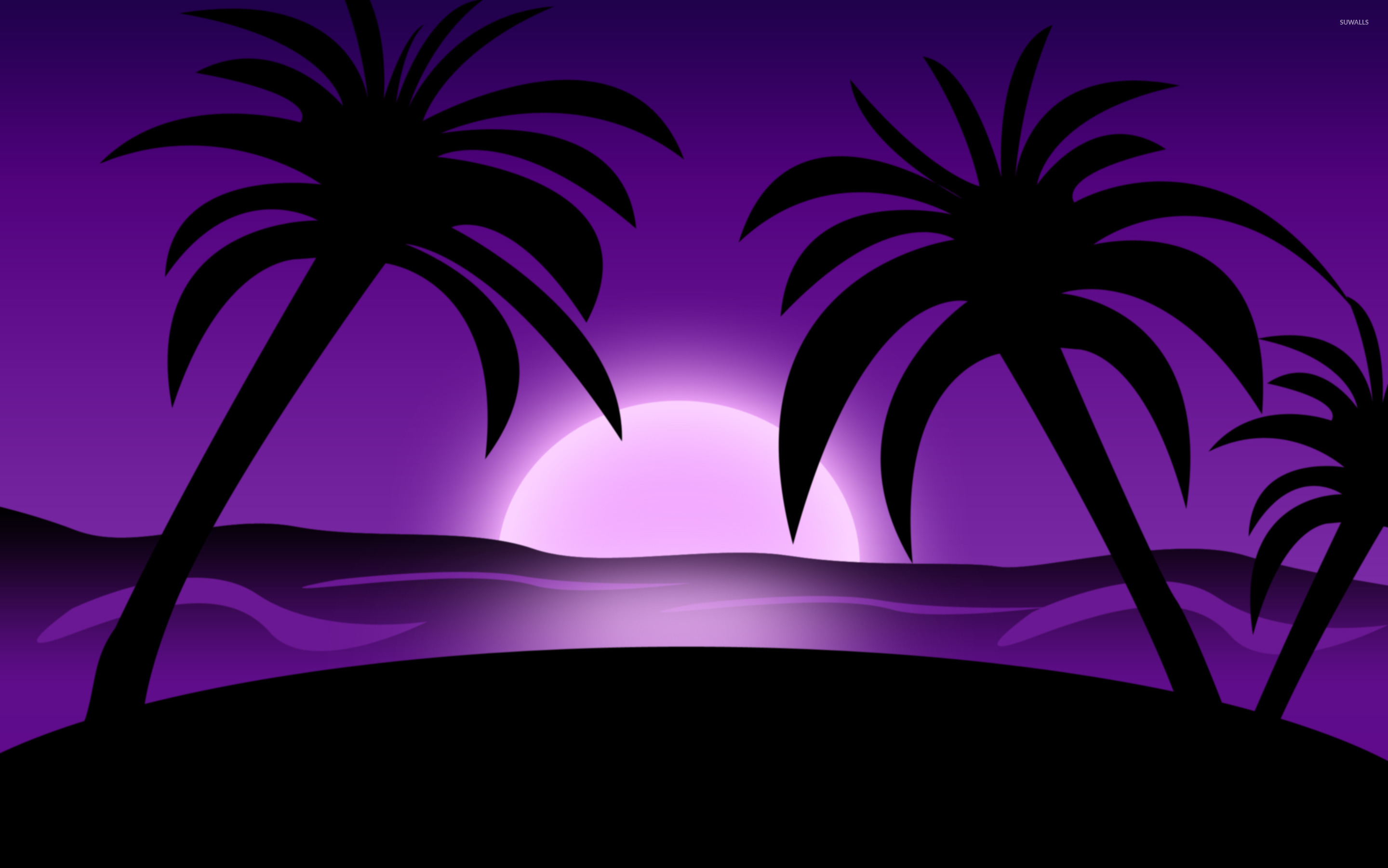 Purple Sunset Beach Wallpapers