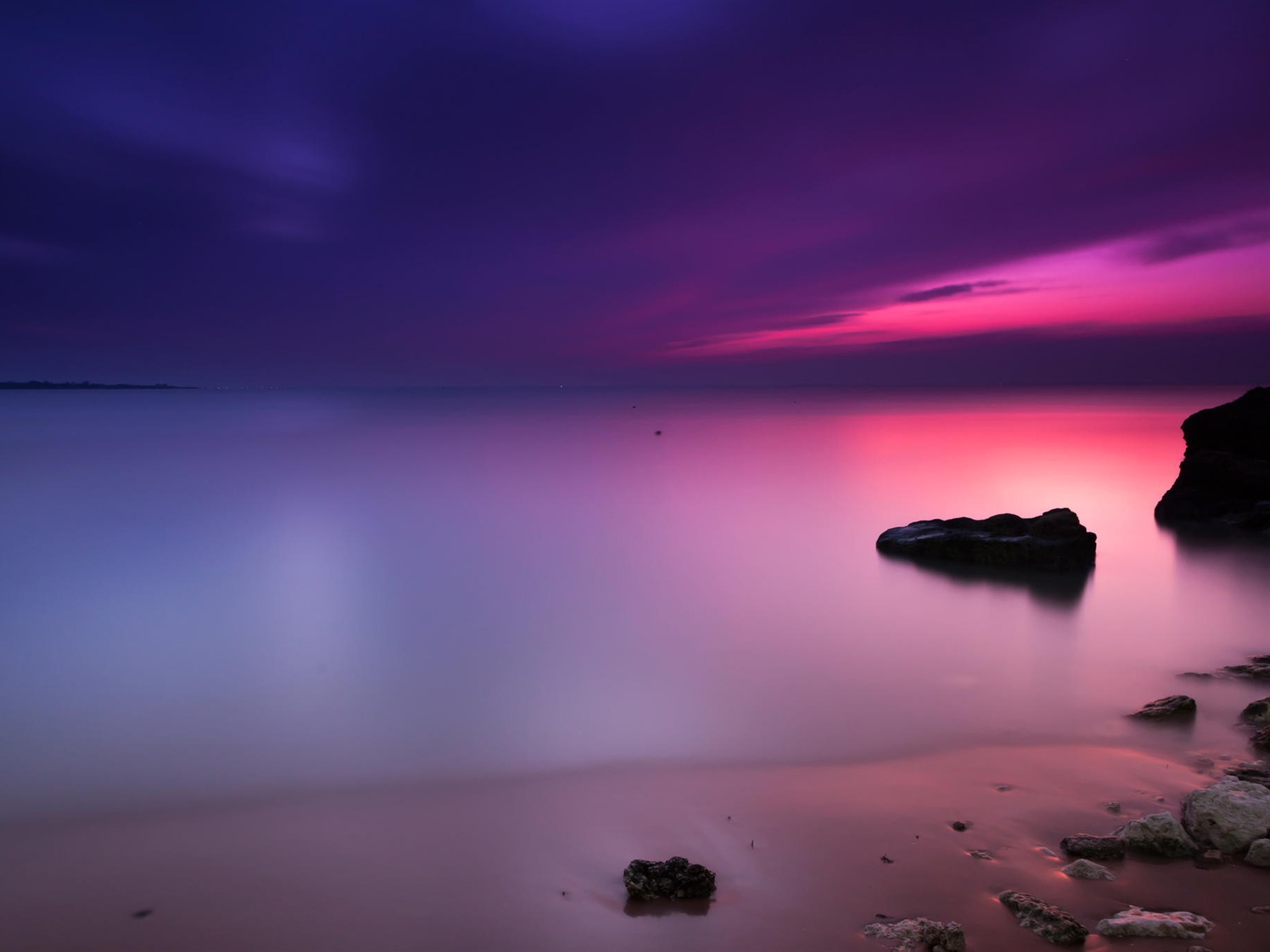 Purple Sunset Beach Wallpapers