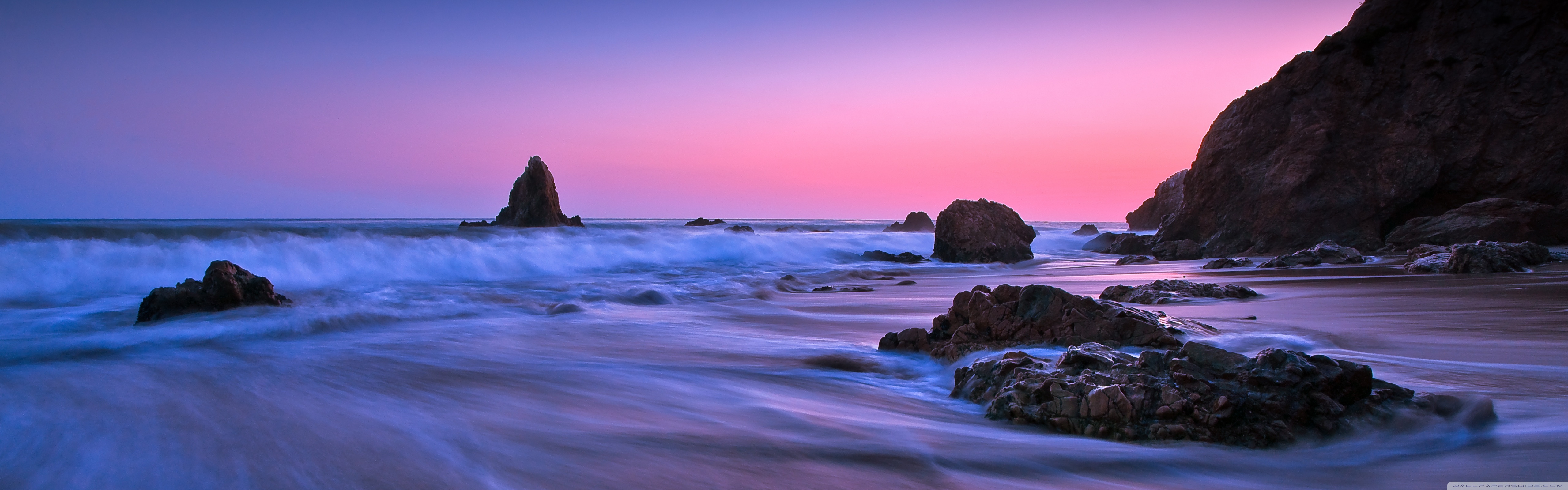 Purple Sunset Beach Wallpapers