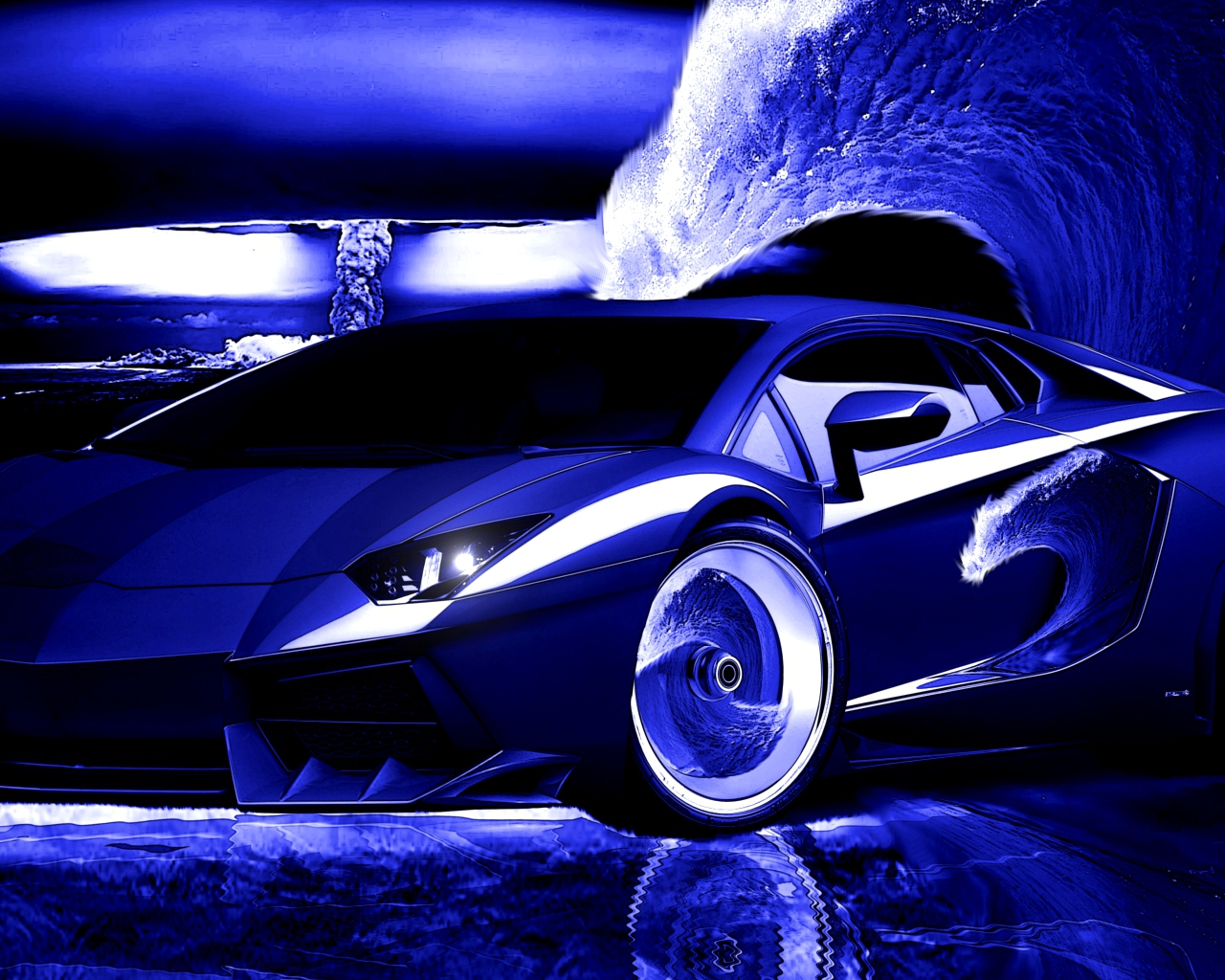 Rainbow Fire Lamborghini Wallpapers