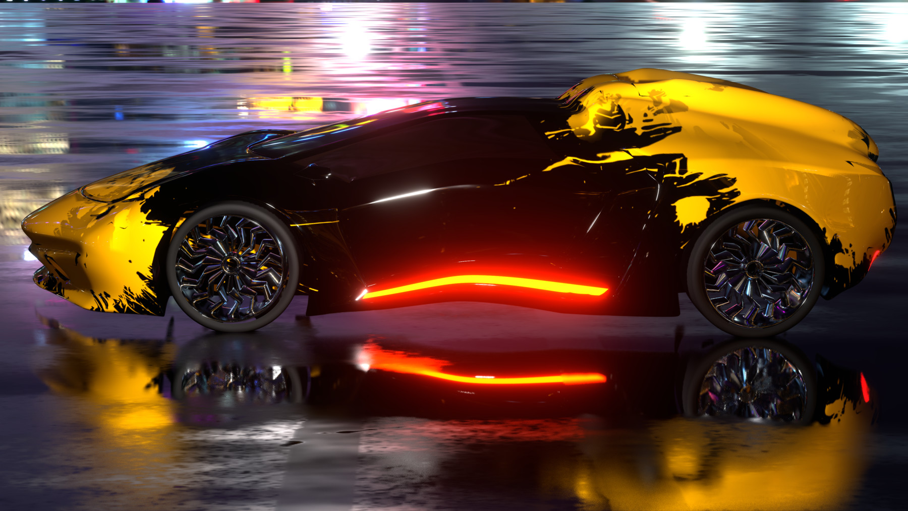 Rainbow Fire Lamborghini Wallpapers